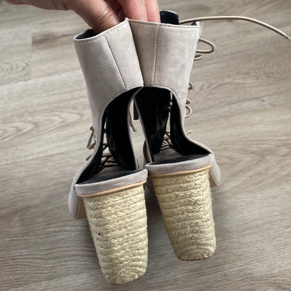 Rebecca Minkoff Elle Suede Lace Up Heeled Espadrilles - Picture 10 of 16